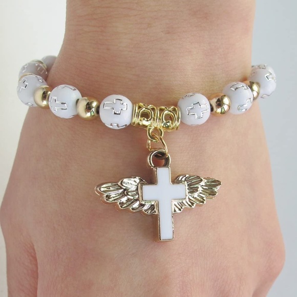 Angel Wing Cross Bracelet - Picture 2 of 4